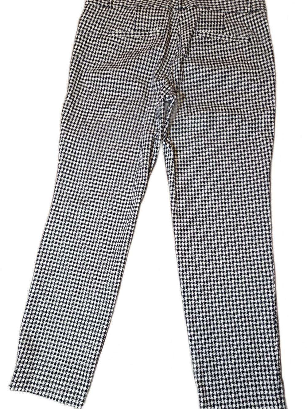 Banana Republic Sloan Houndstooth Ankle Pants Size 10 Black White Slim Fit - Picture 5 of 11